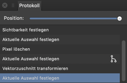 Das Panel "Protokoll"