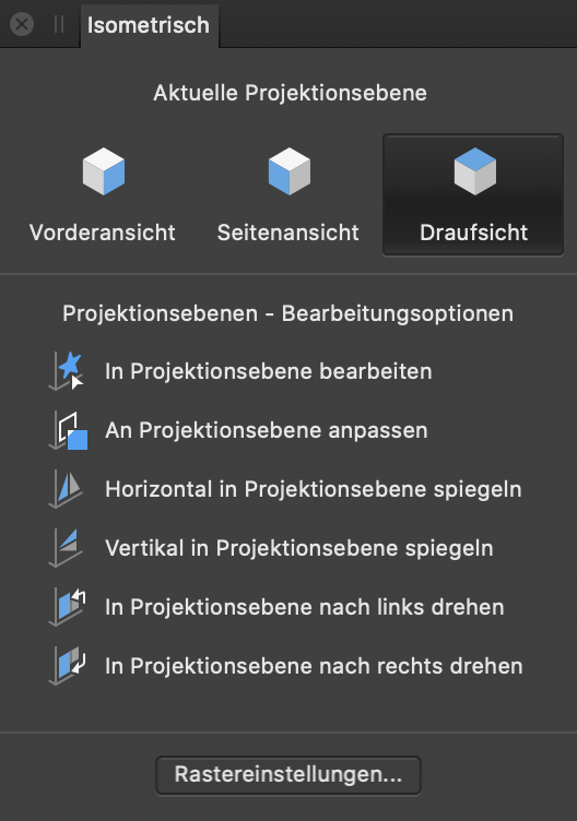 Das Panel "Isometrisch"