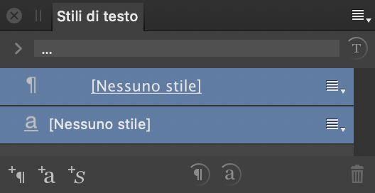 Pannello Stili di testo