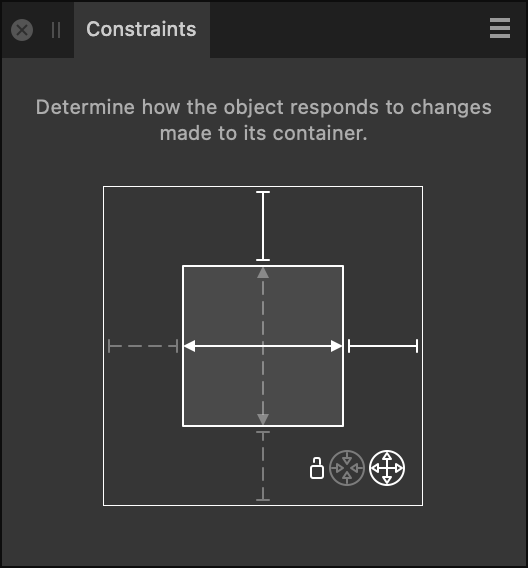 Constraints panel