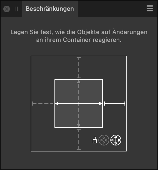 Das Panel für Beschränkungen