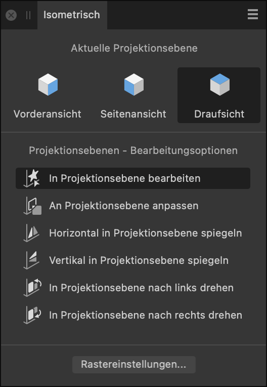 Das Panel "Isometrisch"