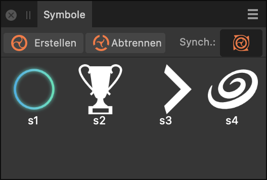 Das Panel "Symbole"