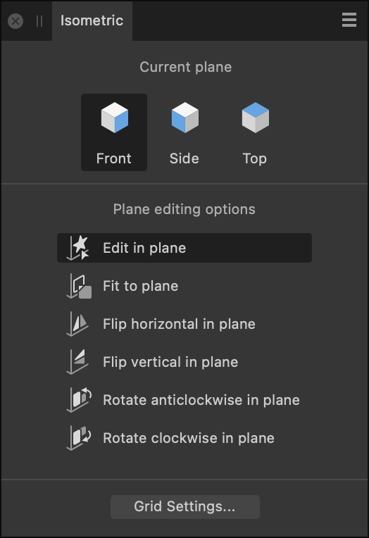 Isometric panel