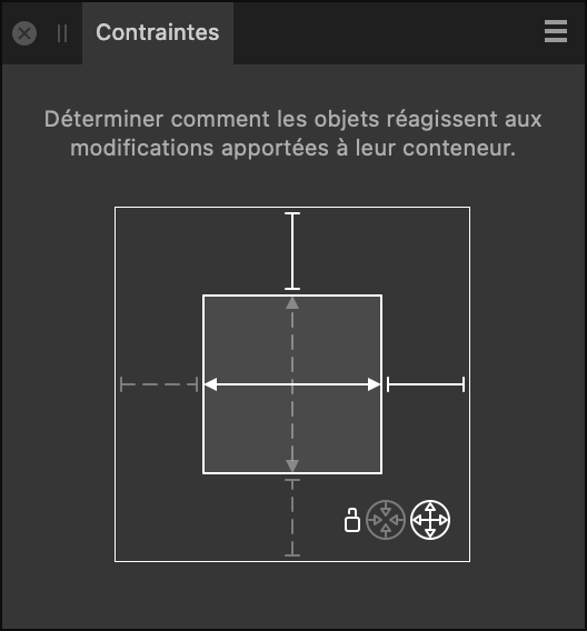 Sous-fenêtre Contraintes