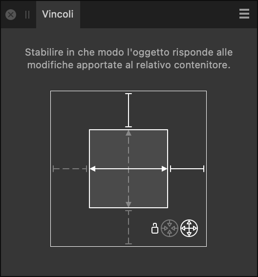 Pannello Vincoli