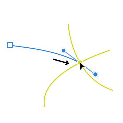 カーブ交点にスナップ