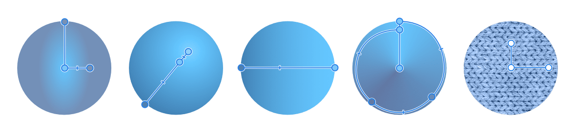 Ejemplos de rellenos degradados y de mapa de bits