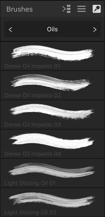 Brushes panel