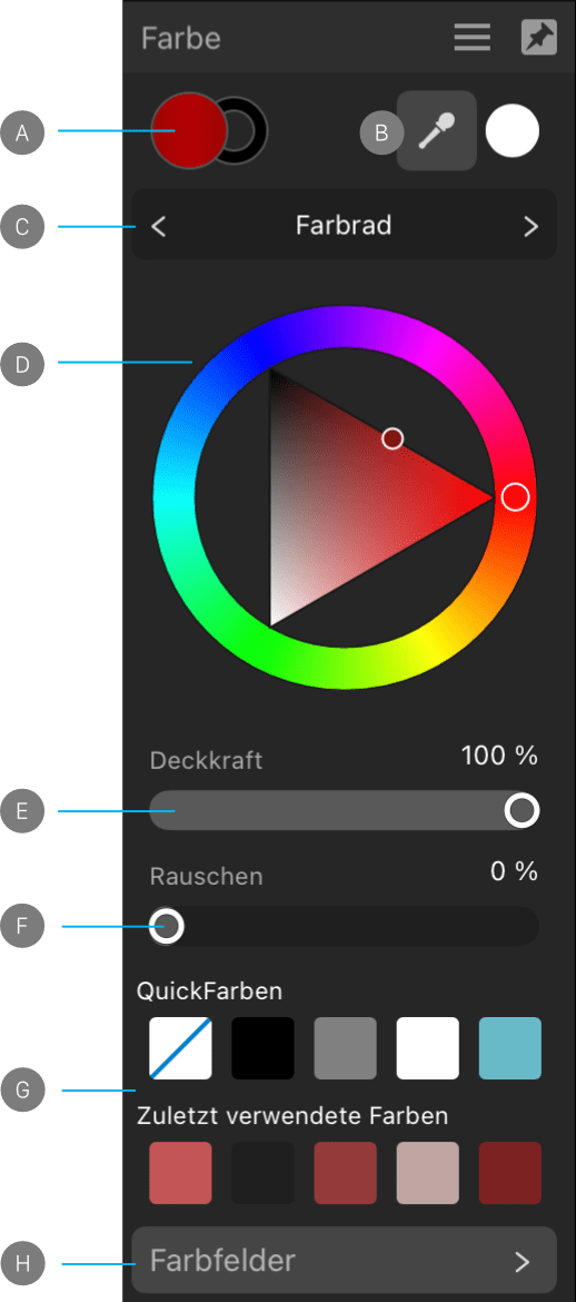 Das Panel "Farbe"