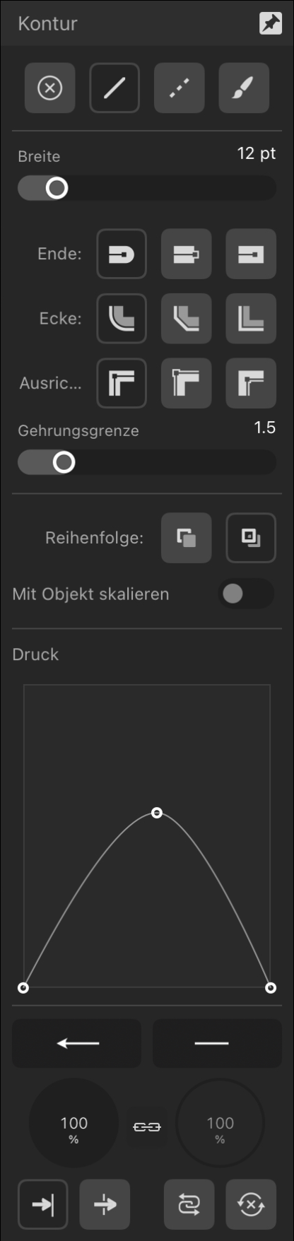 Das Panel "Kontur"