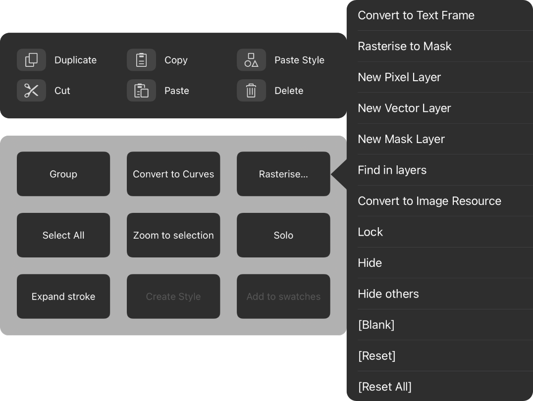 Quick Menu customization