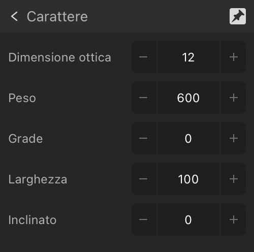 Sottosezione Variazioni estesa