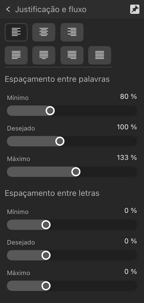 Seção expandida Justificação e fluxo