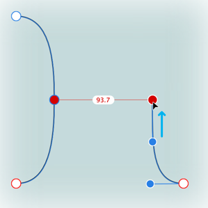 選択したカーブのノードに揃える