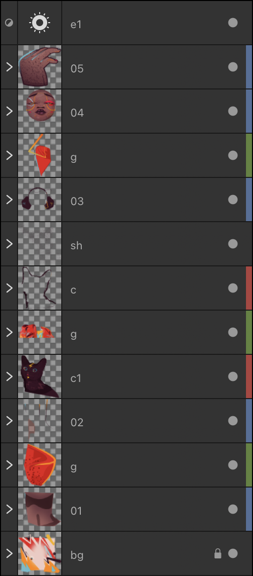 Layer color tagging