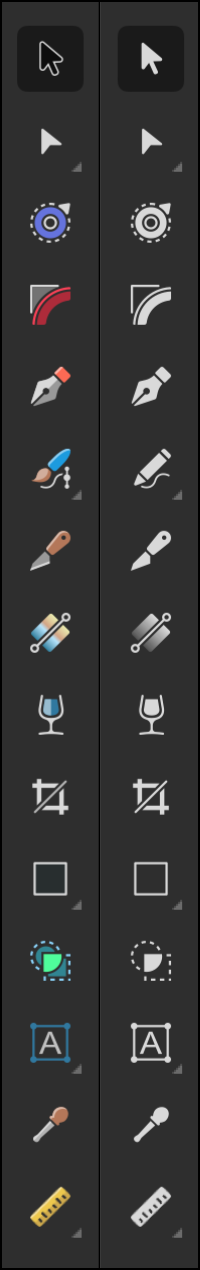 Colorized and monochromatic UI icons