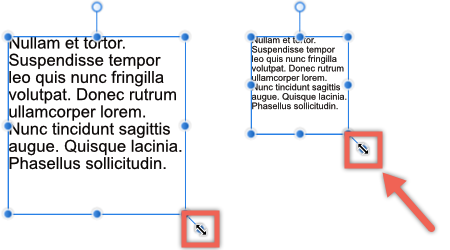 Skalieren von Textrahmen