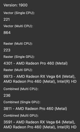 Example benchmark results