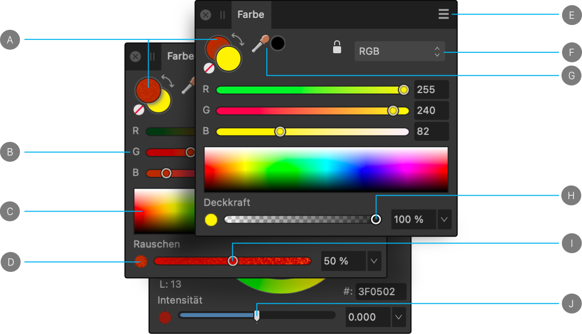 Das Panel "Farbe"