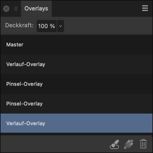 Das Panel "Overlays"