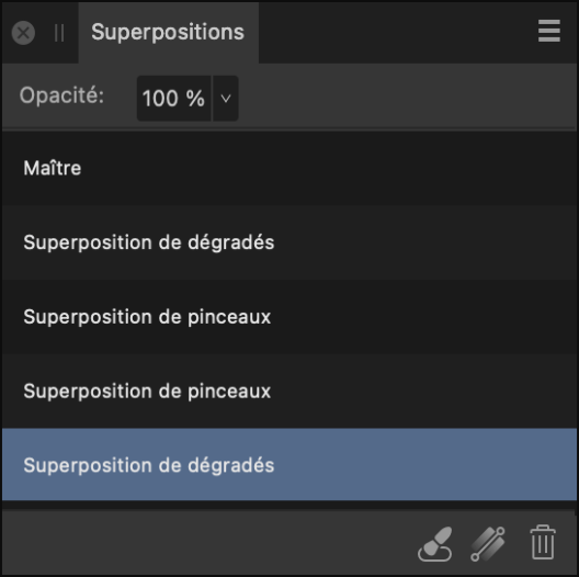 Sous-fenêtre Superpositions