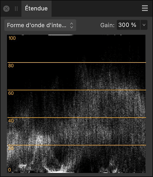 Sous-fenêtre Étendue, Intensité