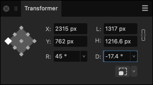 Sous-fenêtre Transformer