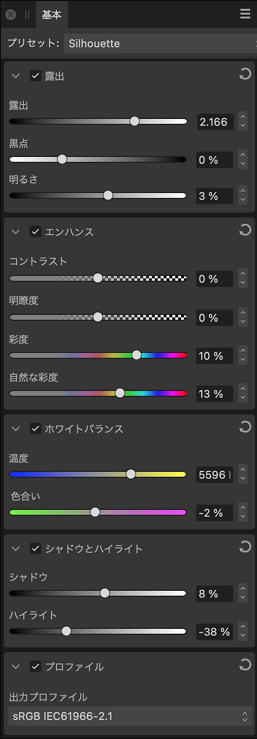 基本パネル