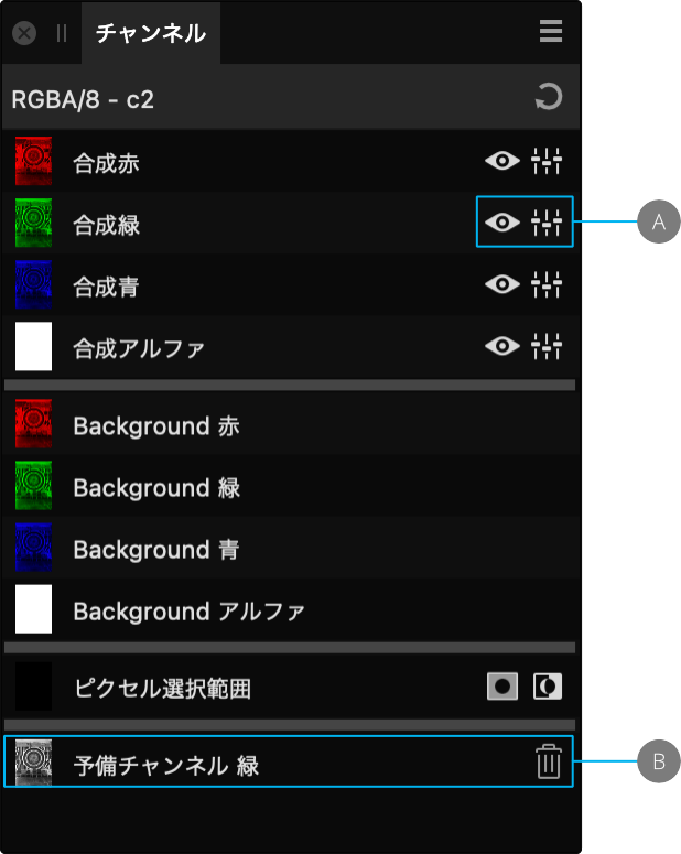 RGB画像のカラーチャンネルを分離しました。