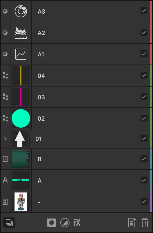 Layer color tagging