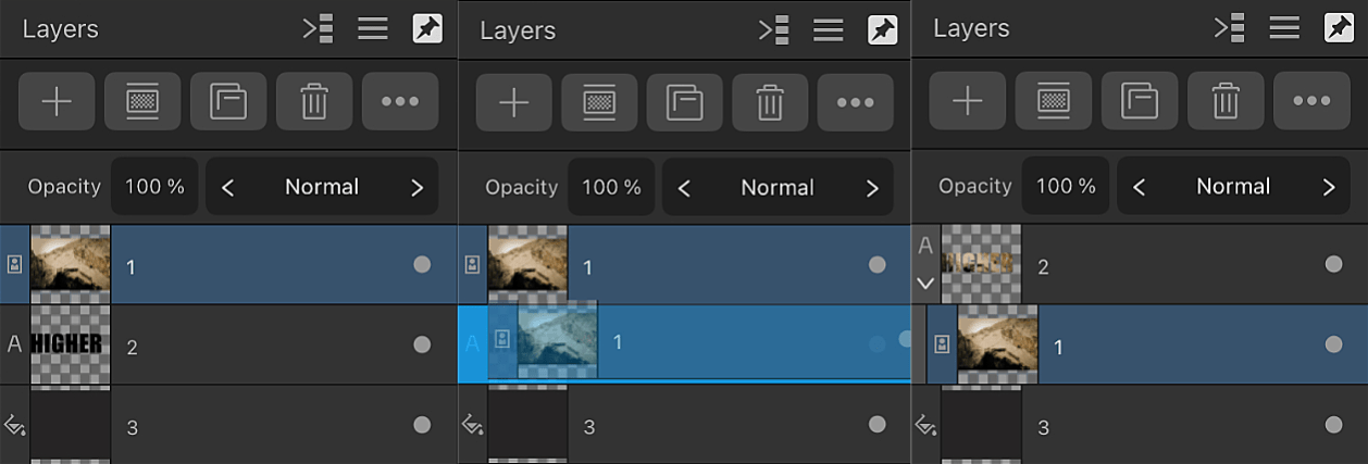 Clipping in Layers panel