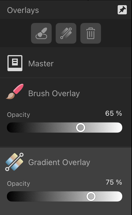 Overlays panel (Develop Persona)