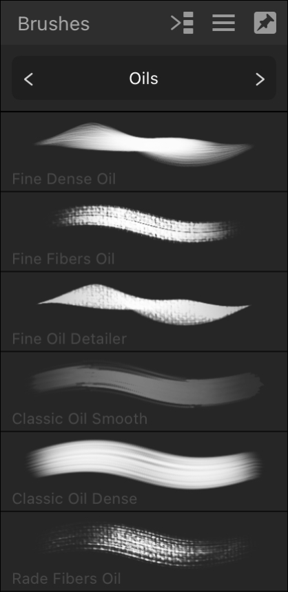 Brushes panel