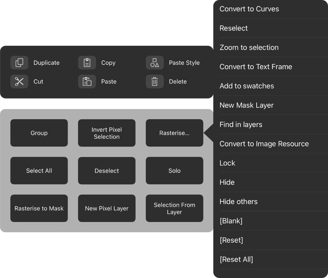 Quick Menu customisation