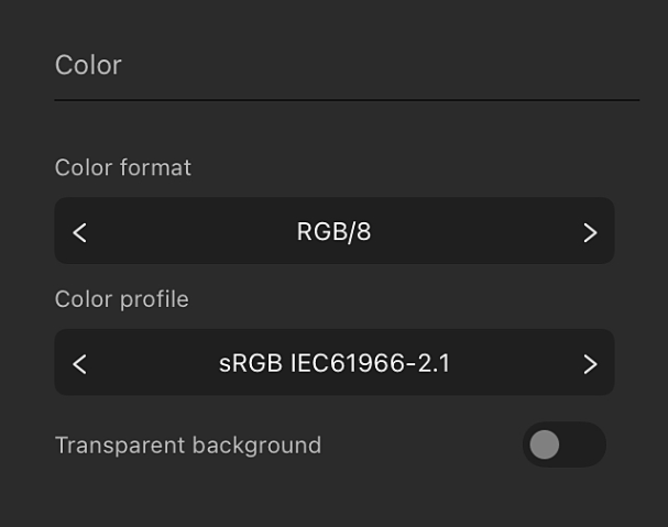 Color settings