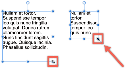 Ändern des Textflusses im Rahmen