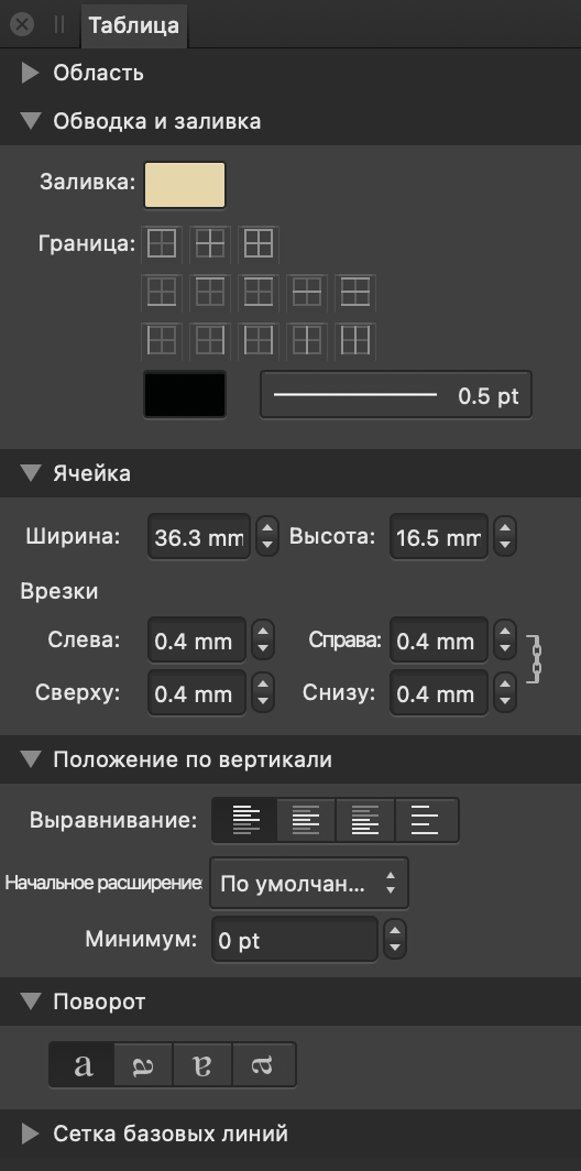 На рисунке представлен фрагмент окна настройки области диаграммы