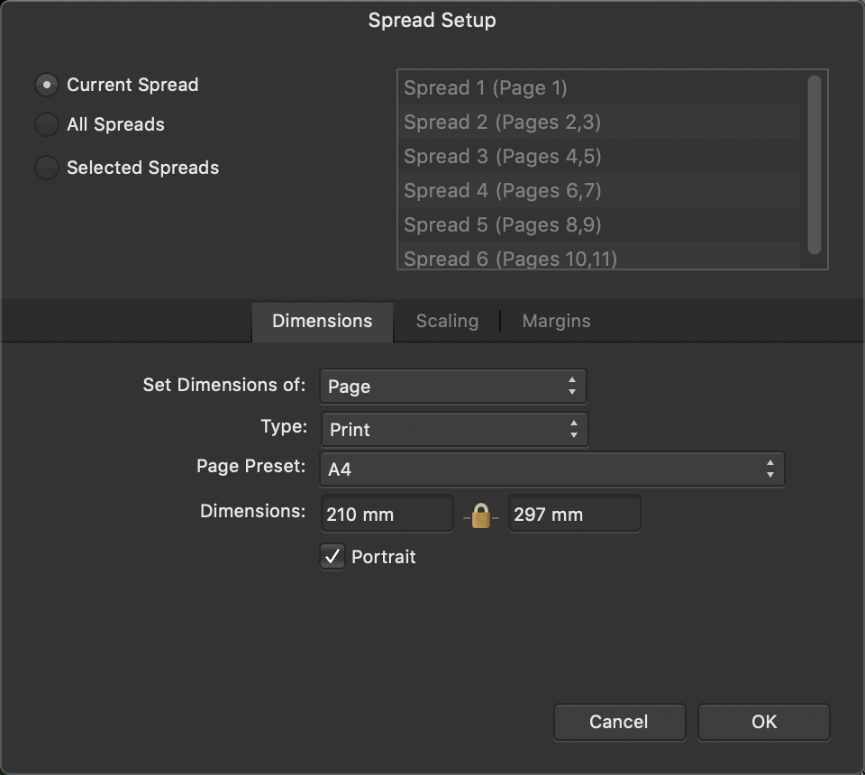 Spread Setup