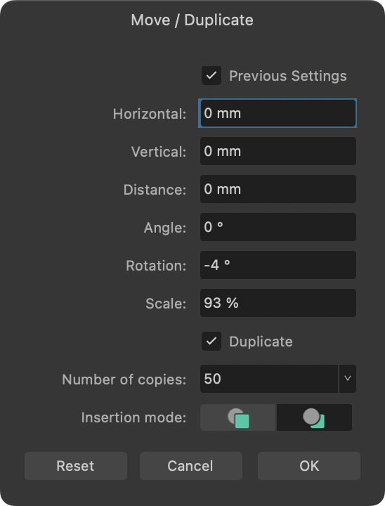 Move data entry to Duplicate