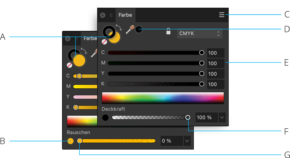 Das Panel "Farbe"