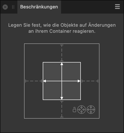 Das Panel für Beschränkungen