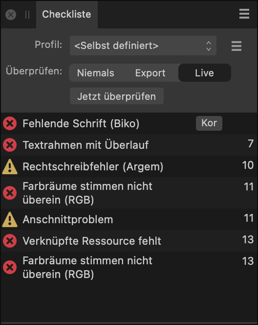 Die Checkliste