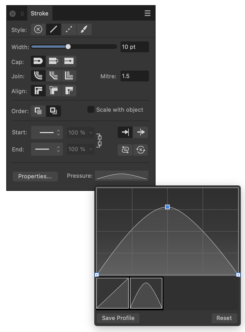 Custom pressure profile