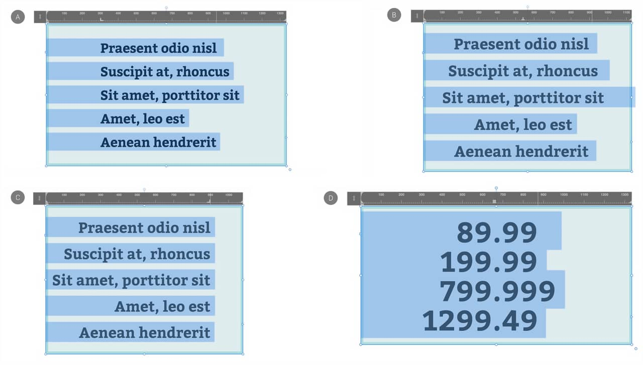 tipos de paradas de tabulação