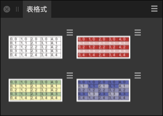 表格式面板