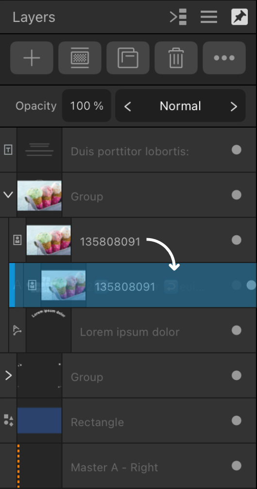 Clipping in Layers panel