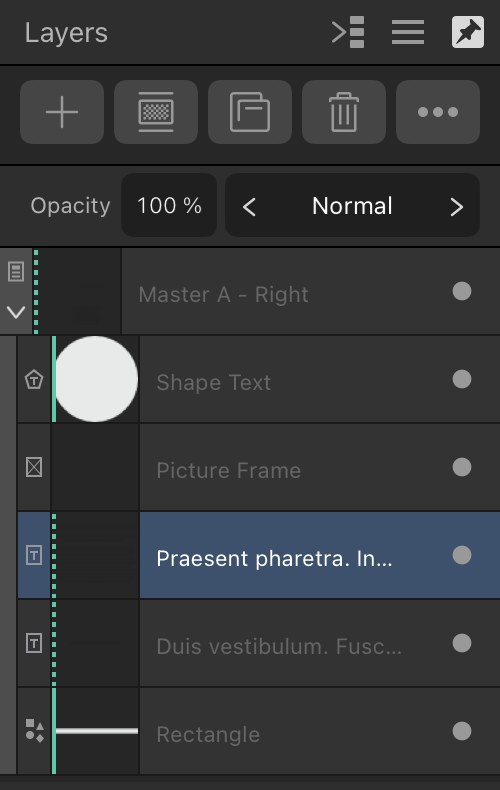 Master page layers