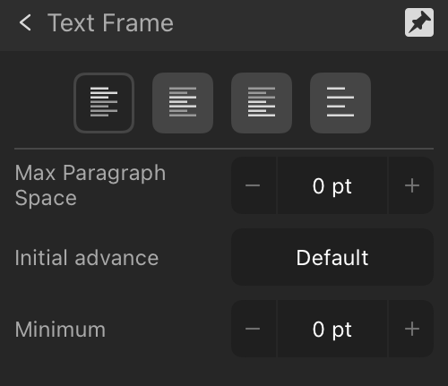 Expanded Vertical Position section