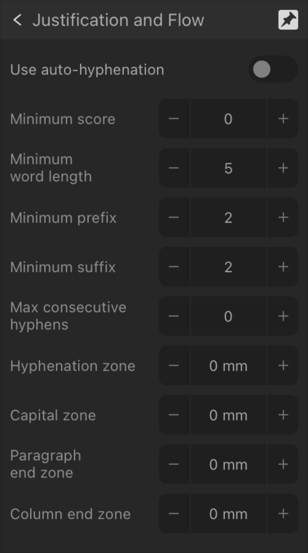 Expanded Hyphenation subsection